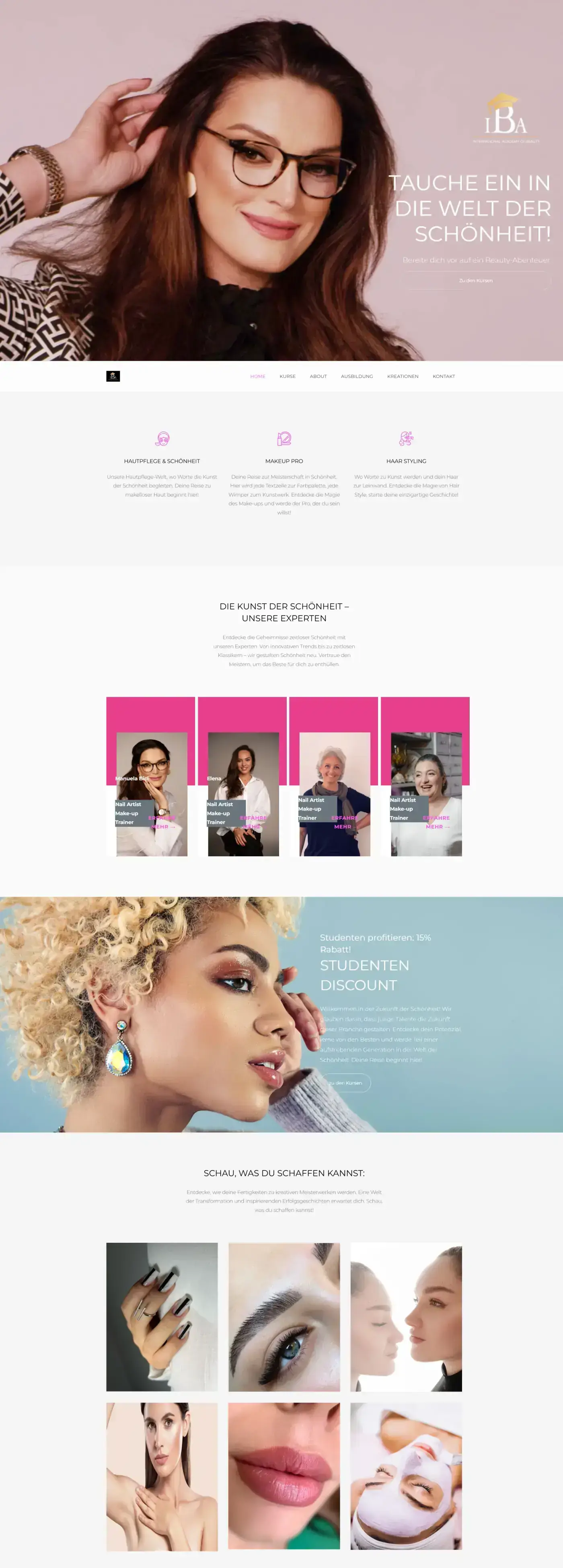 Website für Make up & Beauty Salon Wien - moderne Webpräsenz von Astra IT Solutions