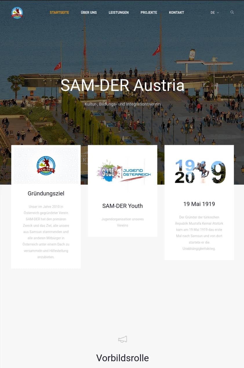 Website für den Sam-Der Kulturverein Wien - Webdesign von Astra IT Solutions